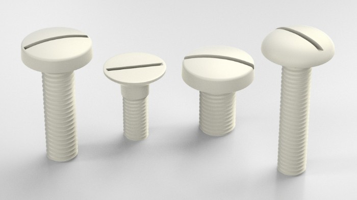 Tornillos de plástico con cabeza plana