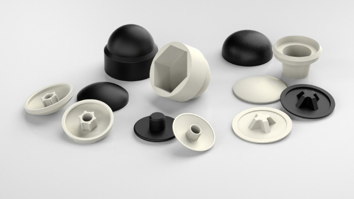 Capuchones de plástico para tornillos, tuercas y remaches