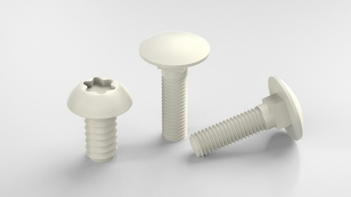 Tornillos de cabeza abombada de plástico