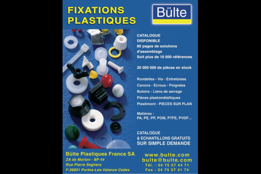 Creazione della seconda società in Francia per affermare la propria presenza sul mercato. Europeo. Edizione/Stampa del primo catalogo di prodotti Bülte.