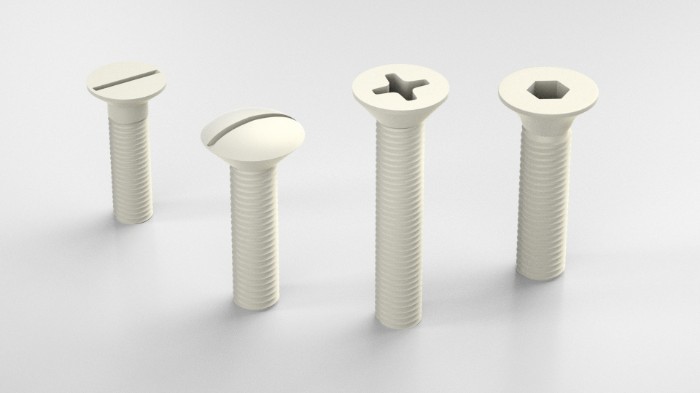 Tornillos de cabeza avellanada de plástico